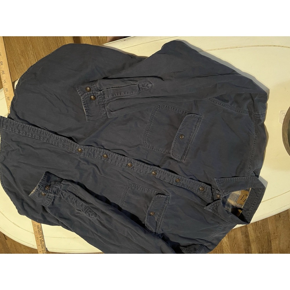 St Johns Bay Outfitters XL Tall Navy Chamois Shirt Jacket Flannel Lined Workwear